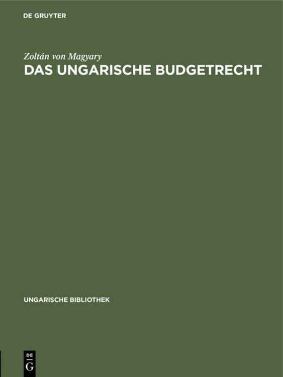 Produktbild: Das ungarische Budgetrecht