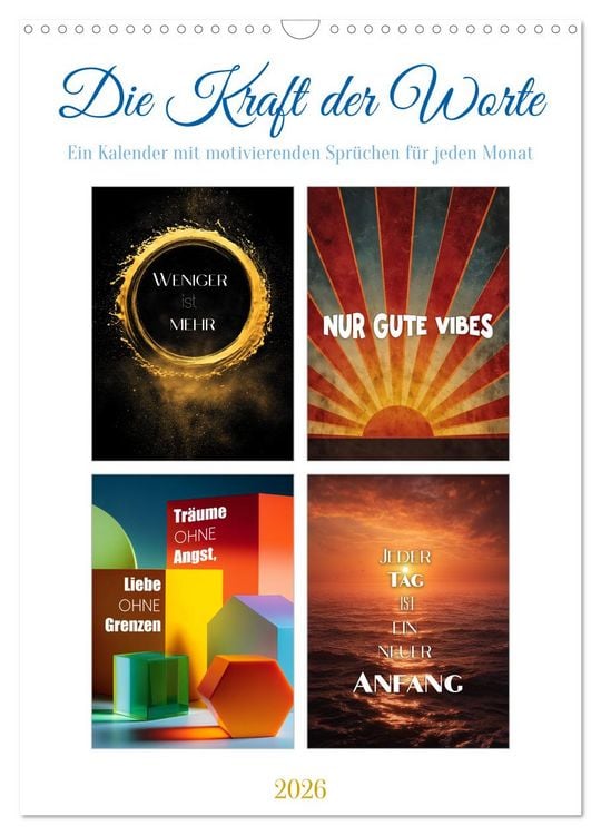 Produktbild: Die Kraft der Worte (Wandkalender 2026 DIN A3 hoch), CALVENDO Monatskalender