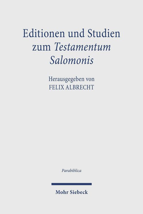 Produktbild: Editionen und Studien zum Testamentum Salomonis