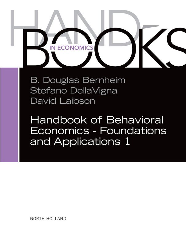 Produktbild: Handbook of Behavioral Economics - Foundations and Applications 1