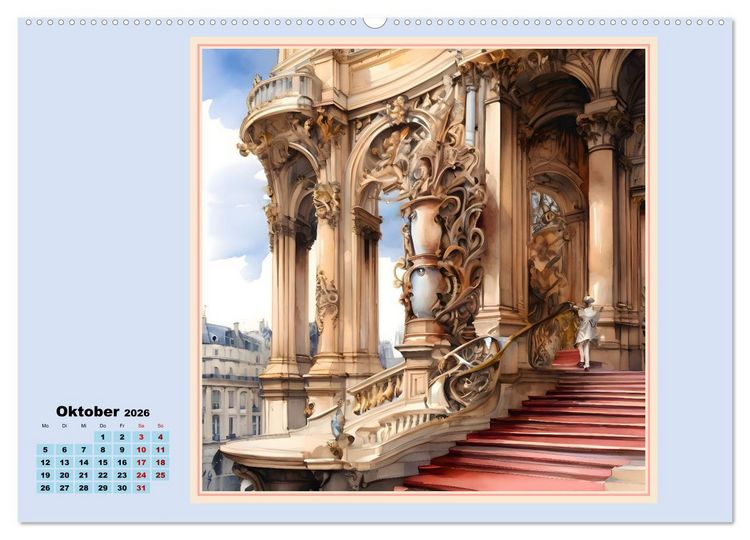 Produktbild: KI spaziert durch Paris (Wandkalender 2026 DIN A2 quer), CALVENDO Monatskalender