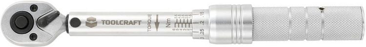 Produktbild: TOOLCRAFT 819161 Drehmomentschl&uuml;ssel mit Umschaltknarre 1/4\" (6.3 mm) 1 - 6 Nm
