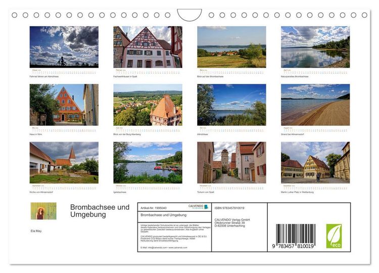 Produktbild: Brombachsee und Umgebung (Wandkalender 2026 DIN A4 quer), CALVENDO Monatskalender