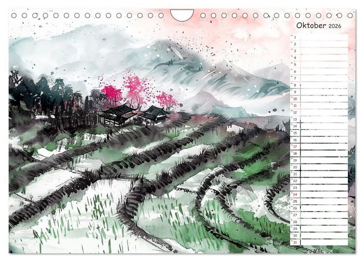 Produktbild: Chinas Harmonie - Terminplaner mit Landschaften und Symbolen (Wandkalender 2026 DIN A4 quer), CALVENDO Monatskalender