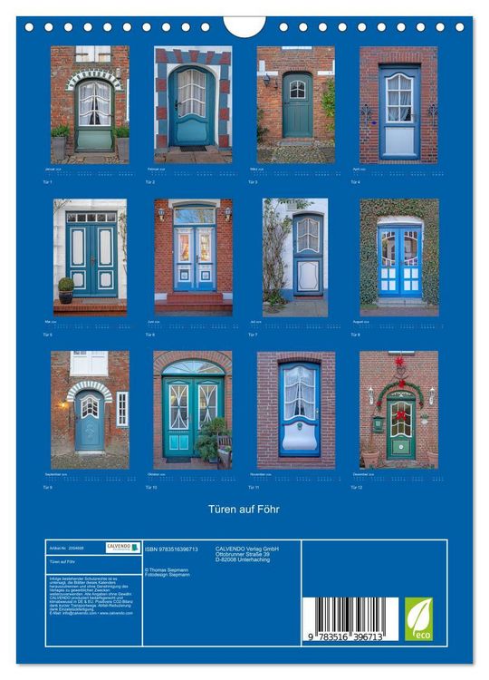 Produktbild: T&uuml;ren auf F&ouml;hr (Wandkalender 2026 DIN A4 hoch), CALVENDO Monatskalender