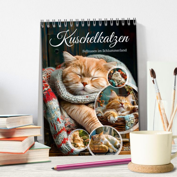 Produktbild: Kuschelkatzen - Fellnasen im Schlummerland (Tischkalender 2026 DIN A5 hoch), CALVENDO Monatskalender