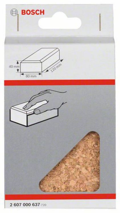Produktbild: Bosch Accessories 2607000637 Handschleifklotz, L&auml;nge x Breite: 80 x 120 mm, aus Kork, klein 1 St.