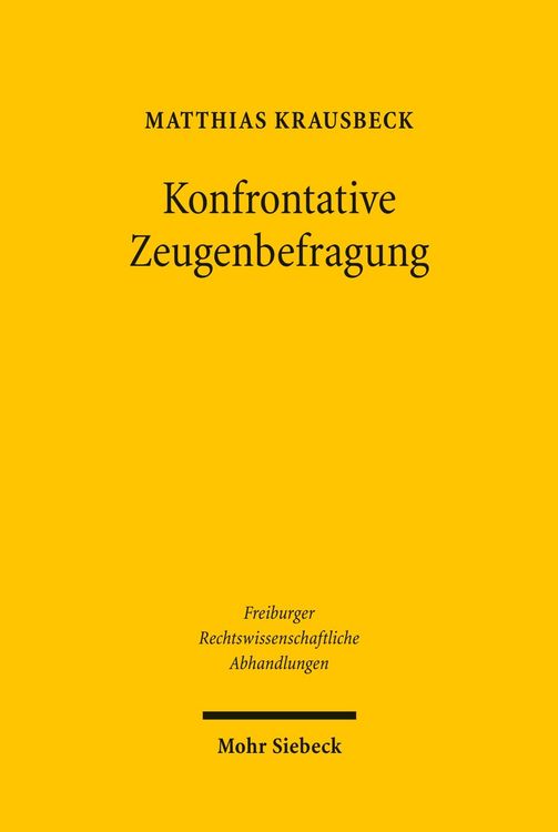 Produktbild: Konfrontative Zeugenbefragung