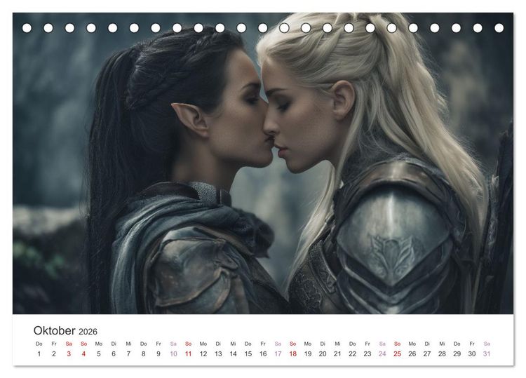 Produktbild: Von Elfen, Drachen und Zauberern - Ein Blick in fantastische Welten (Tischkalender 2026 DIN A5 quer), CALVENDO Monatskalender