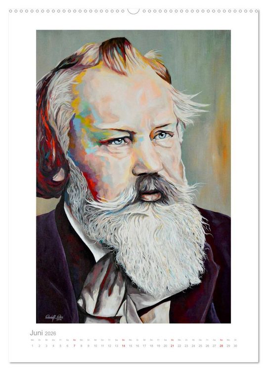 Produktbild: PopArt Bilder ber&uuml;hmter Komponisten (hochwertiger Premium Wandkalender 2026 DIN A2 hoch), Kunstdruck in Hochglanz