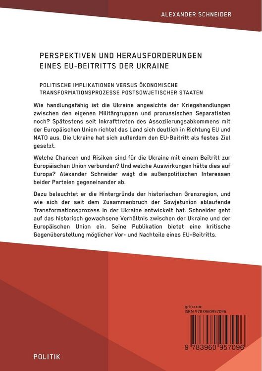 Produktbild: Perspektiven und Herausforderungen eines EU-Beitritts der Ukraine. Politische Im