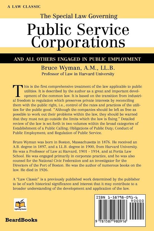 Produktbild: The Special Law Governing Public Service Corporations, Volume 1