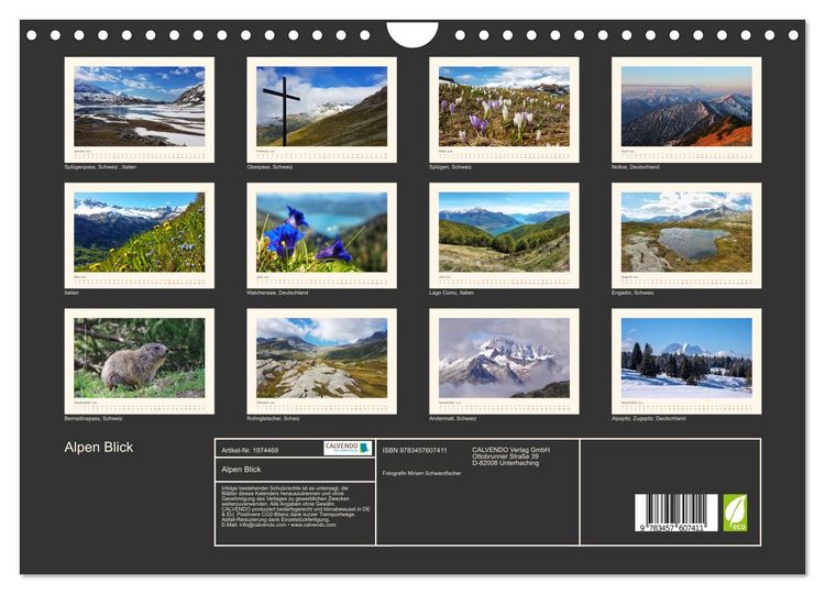 Produktbild: Alpen Blick (Wandkalender 2026 DIN A4 quer), CALVENDO Monatskalender