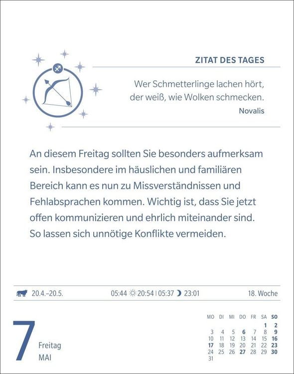 Produktbild: Sch&uuml;tze Sternzeichenkalender 2027 - Tagesabrei&szlig;kalender - Ihr Horoskop f&uuml;r jeden Tag