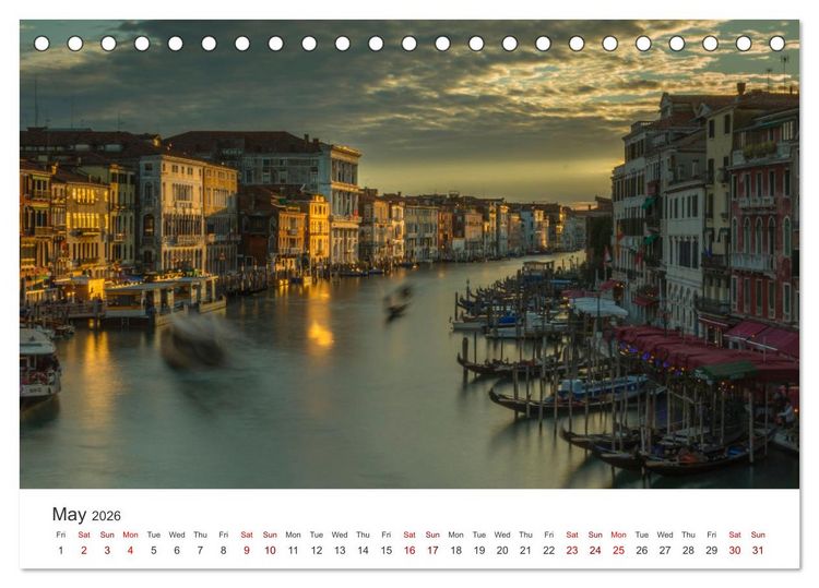 Produktbild: Romantic colors in Venice (Desk Calendar 2026 DIN A5 landscape), CALVENDO 12 Month DeskCalendar