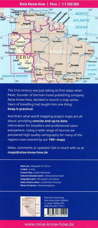 Produktbild: Reise Know-How Landkarte Peru (1:1.500.000)