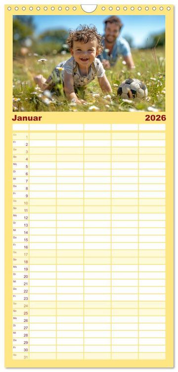 Produktbild: Familienplaner 2026 - Fu&szlig;ball im Blut mit 5 Spalten (Wandkalender, 21 x 45 cm) CALVENDO