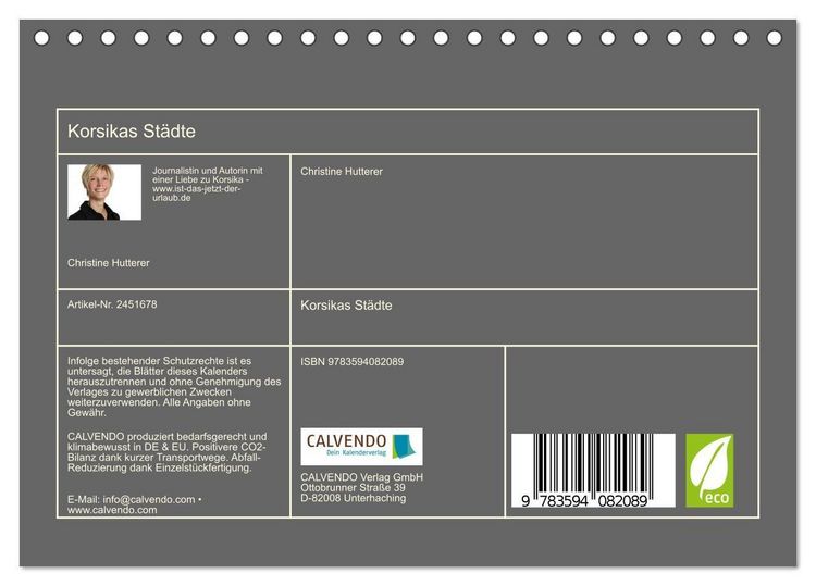 Produktbild: Korsikas St&auml;dte (Tischkalender 2027 DIN A5 quer), CALVENDO Monatskalender
