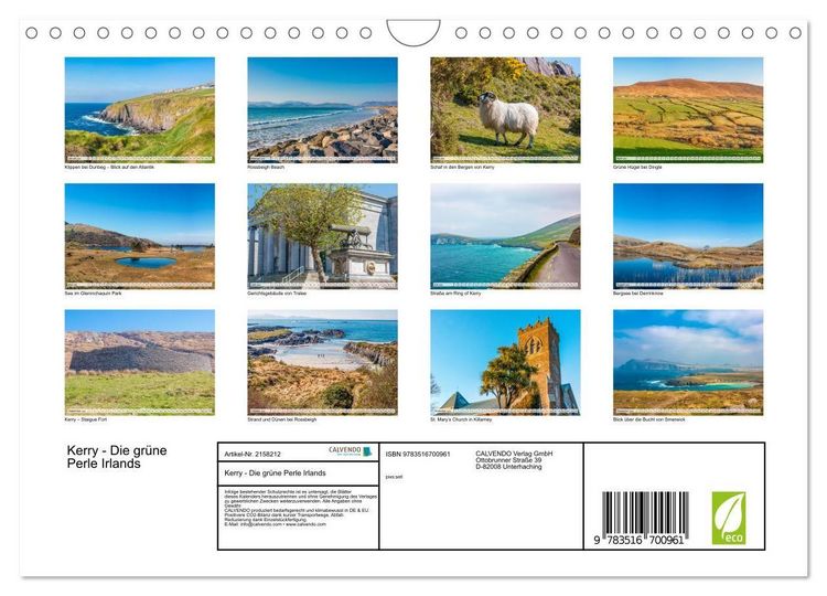 Produktbild: Kerry - Die gr&uuml;ne Perle Irlands (Wandkalender 2026 DIN A4 quer), CALVENDO Monatskalender