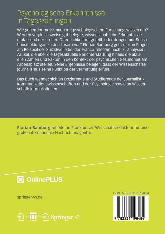 Produktbild: Psychologische Erkenntnisse in Tageszeitungen