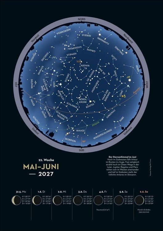 Produktbild: KOSMOS Himmelsjahr Wochen-Kulturkalender 2027 - Der Wandkalender f&uuml;r jede Woche