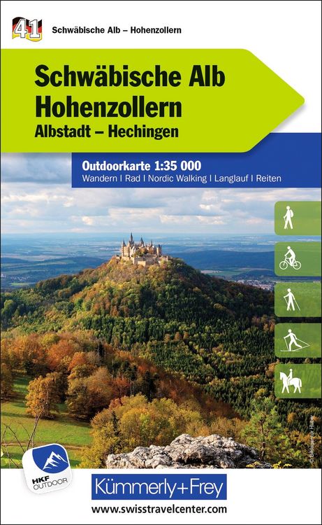 Produktbild: K&uuml;mmerly+Frey Outdoorkarte Deutschland 41 Schw&auml;bische Alb, Hohenzollern 1:35.000