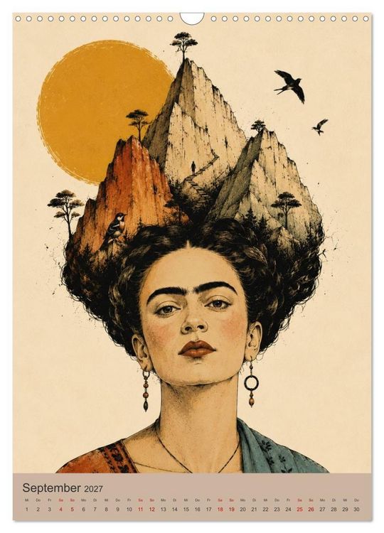 Produktbild: Boho Frauen Kunstkalender - 12 Vintage Kunstportr&auml;ts (Wandkalender 2027 DIN A3 hoch), CALVENDO Monatskalender