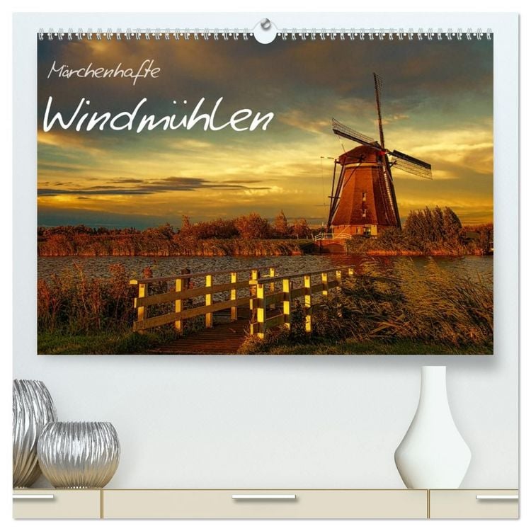 Produktbild: M&auml;rchenhafte Windm&uuml;hlen (hochwertiger Premium Wandkalender 2027 DIN A2 quer), Kunstdruck in Hochglanz