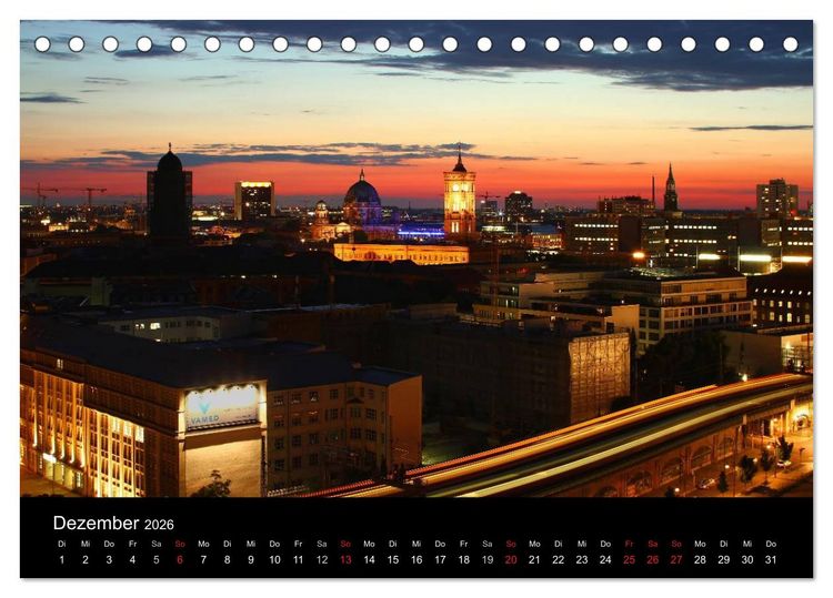 Produktbild: BERLIN ZUR BLAUEN STUNDE (Tischkalender 2026 DIN A5 quer), CALVENDO Monatskalender
