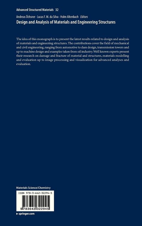 Produktbild: Design and Analysis of Materials and Engineering Structures