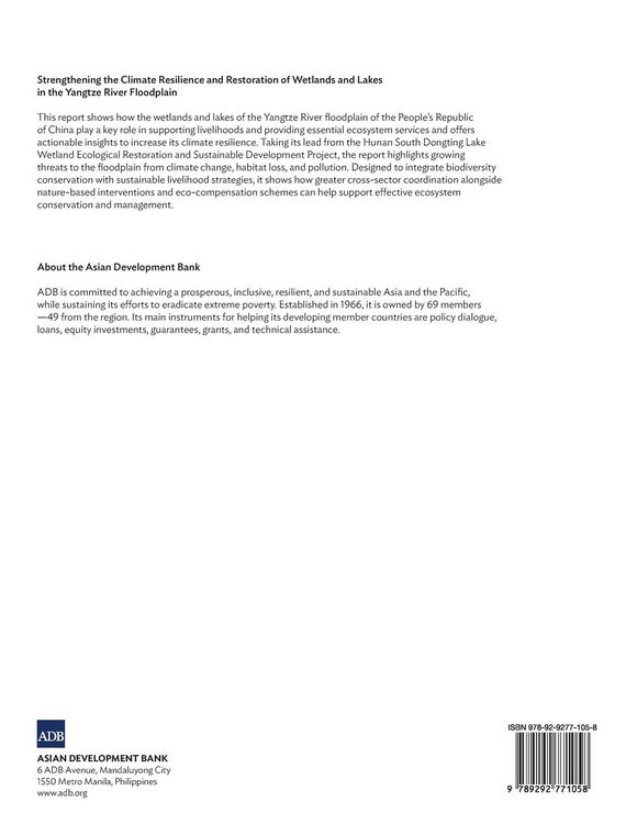Produktbild: Strengthening the Climate Resilience and Restoration of Wetlands and Lakes in the Yangtze River Floodplain
