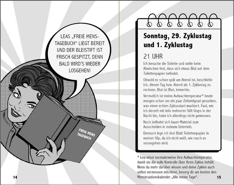 Produktbild: Die freie Mens - Leas COMIC-TAGEBUCH f&uuml;r eine schmerzfreie Regel ohne Binden, Tampons und Co