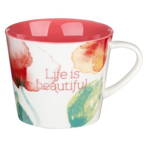 Produktbild: Coral Poppies Coffee Mug Life Is Beautiful
