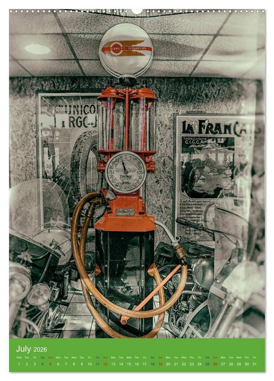 Produktbild: Fuel vintage pumps (High Quality Premium Wall Calendar 2026 DIN A2 portrait),CALVENDO 12 Month Wall Calendar