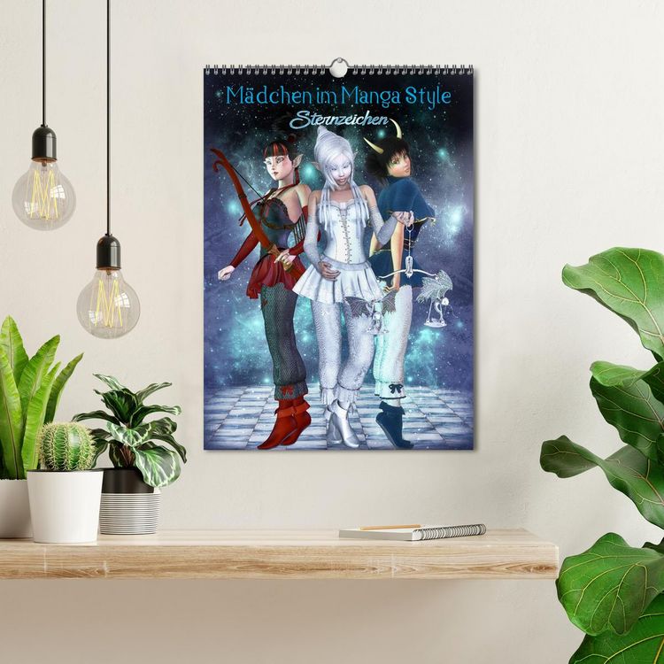 Produktbild: M&auml;dchen im Manga Style (Sternzeichen) (Wandkalender 2026 DIN A3 hoch), CALVENDO Monatskalender