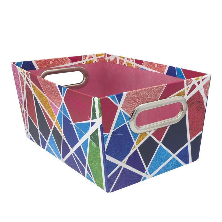Produktbild: Idena Ablagebox Streifen mehrfarbig 27,9x17,8x12,7cm ohne Deckel