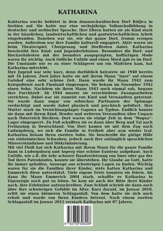 Produktbild: Katharina - Leben einer Donau-Schw&auml;bin - 1923-2011