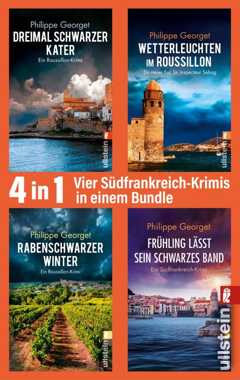 Produktbild: Dreimal schwarzer Kater // Wetterleuchten im Roussillon // Rabenschwarzer Winter // Fr&uuml;hling l&auml;sst sein schwarzes Band