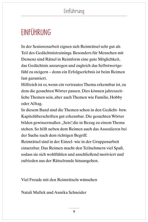 Produktbild: Reimr&auml;tsel f&uuml;r Senioren. Auch mit Demenz. Ideal als Ged&auml;chtnistraining, Besch&auml;ftigung, Aktivierung bei Demenz