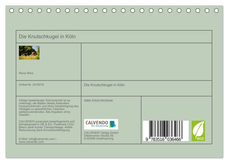 Produktbild: Die Knutschkugel in K&ouml;ln (Tischkalender 2026 DIN A5 quer), CALVENDO Monatskalender