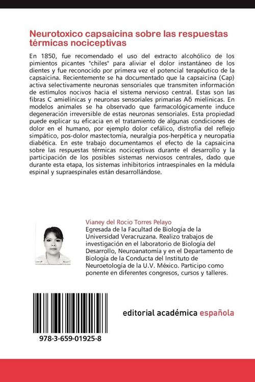 Produktbild: Neurotoxico capsaicina sobre las respuestas t&eacute;rmicas nociceptivas