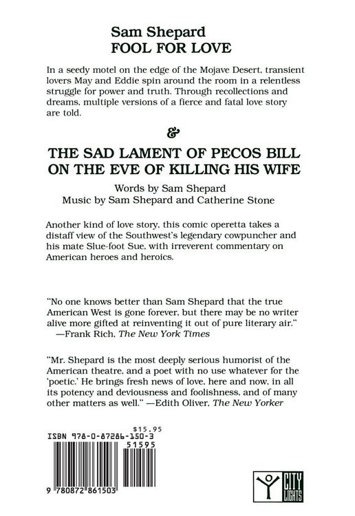 Produktbild: Fool for Love & the Sad Lament of Pecos Bill