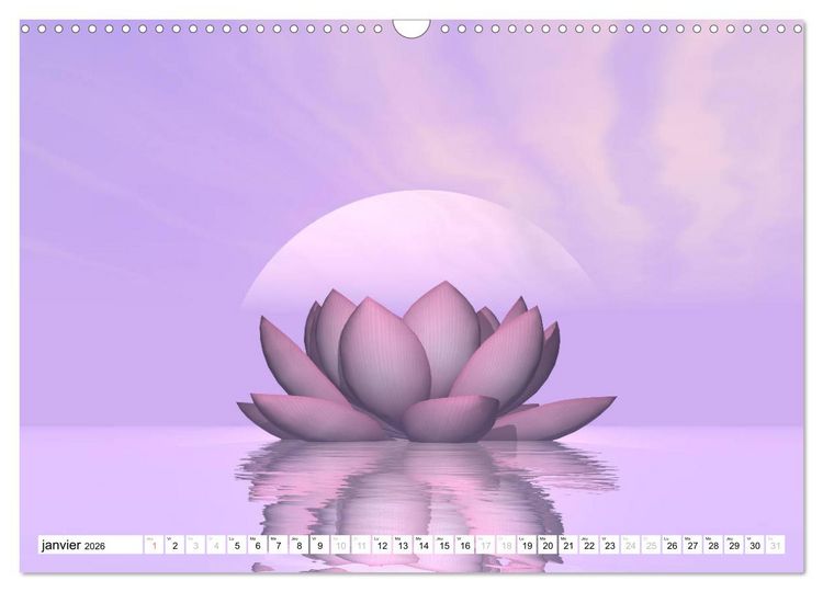 Produktbild: LOTUS M&Eacute;DITATIFS (Calendrier mural 2026 DIN A3 vertical), CALVENDO calendrier mensuel
