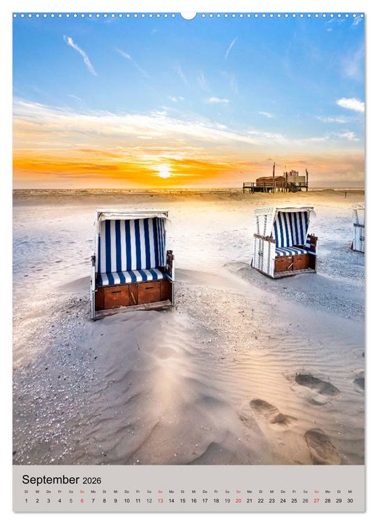 Produktbild: NORDSEEFLAIR - St. Peter Ording und Westerhever (Wandkalender 2026 DIN A2 hoch), CALVENDO Monatskalender