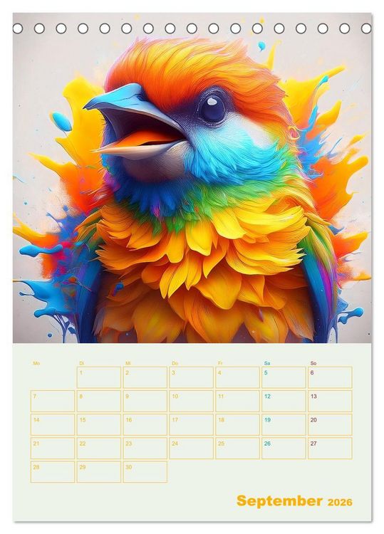 Produktbild: Tiere im Farbenrausch (Tischkalender 2026 DIN A5 hoch), CALVENDO Monatskalender