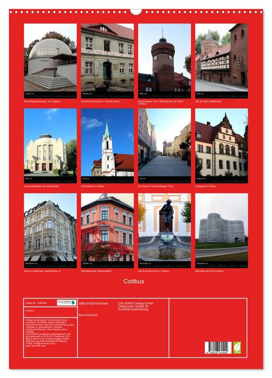 Produktbild: Cottbus (Wandkalender 2026 DIN A2 hoch), CALVENDO Monatskalender