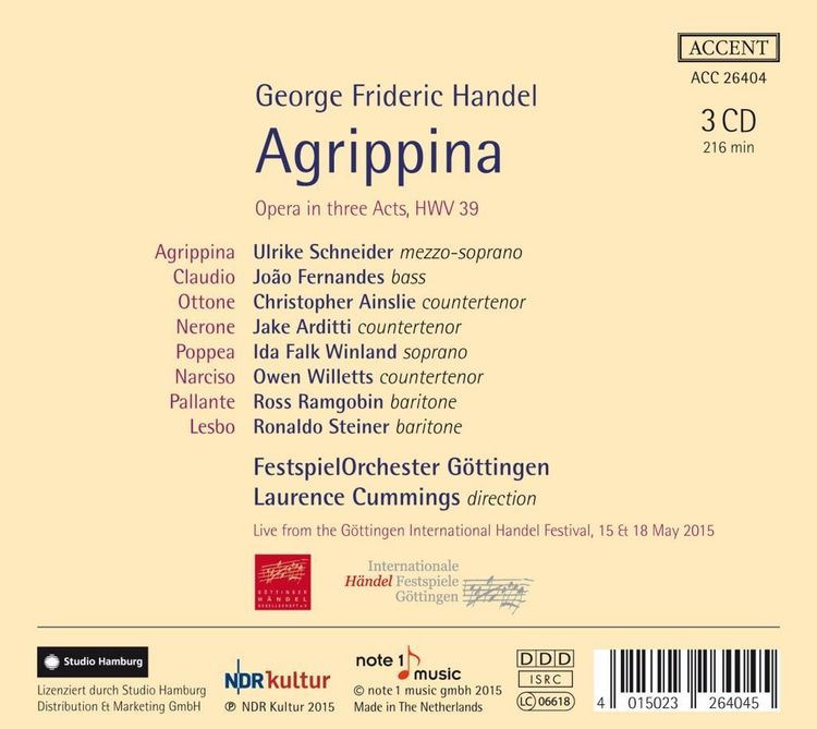 Produktbild: Handel: Agrippina Hwv39