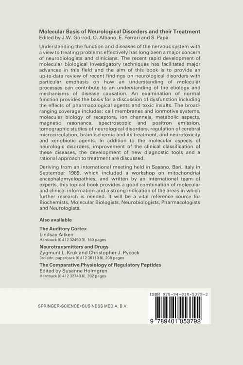 Produktbild: Molecular Basis of Neurological Disorders and Their Treatment