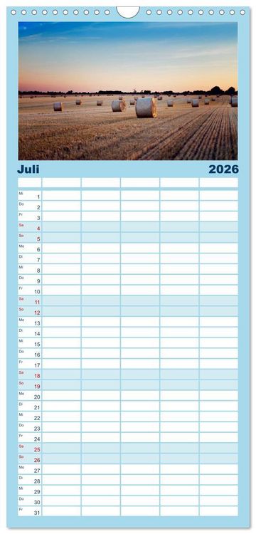 Produktbild: Familienplaner 2026 - Berg, Land und Meer - Eine Reise durch die Landschaften mit 5 Spalten (Wandkalender, 21 x 45 cm) CALVENDO