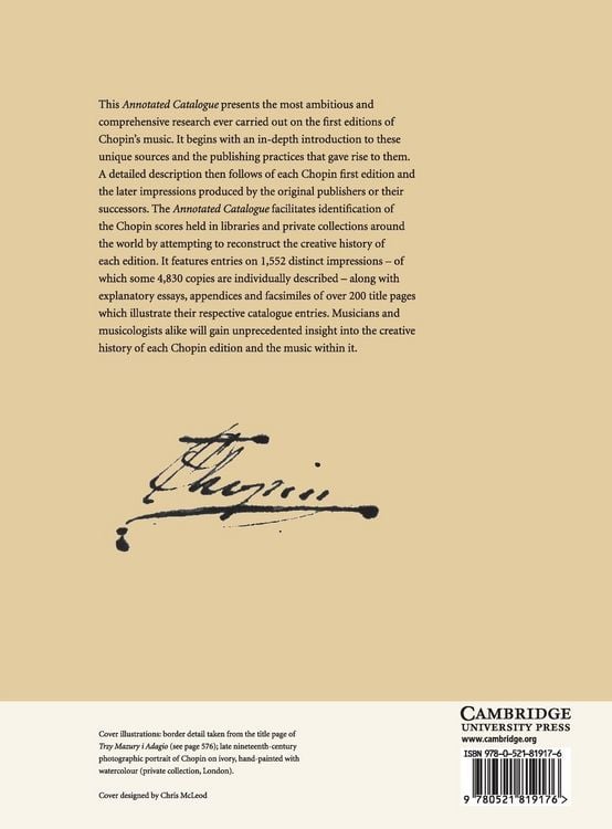 Produktbild: Annotated Catalogue of Chopin's First Editions